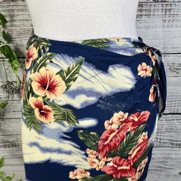 Jones New York Sport Wrap Skirt Plus 18W Hawaiian Tropical Cover Up Sarongs Slim - Picture 3 of 12